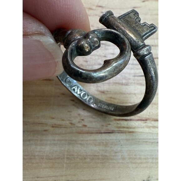 Vintage Avon Sterling Silver Secret Key Wrap Ring Size 9 Retro, Mid-Century, 925 - Picture 6 of 8